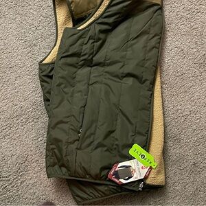 CHANEL Olive and Tan Bomber Vest